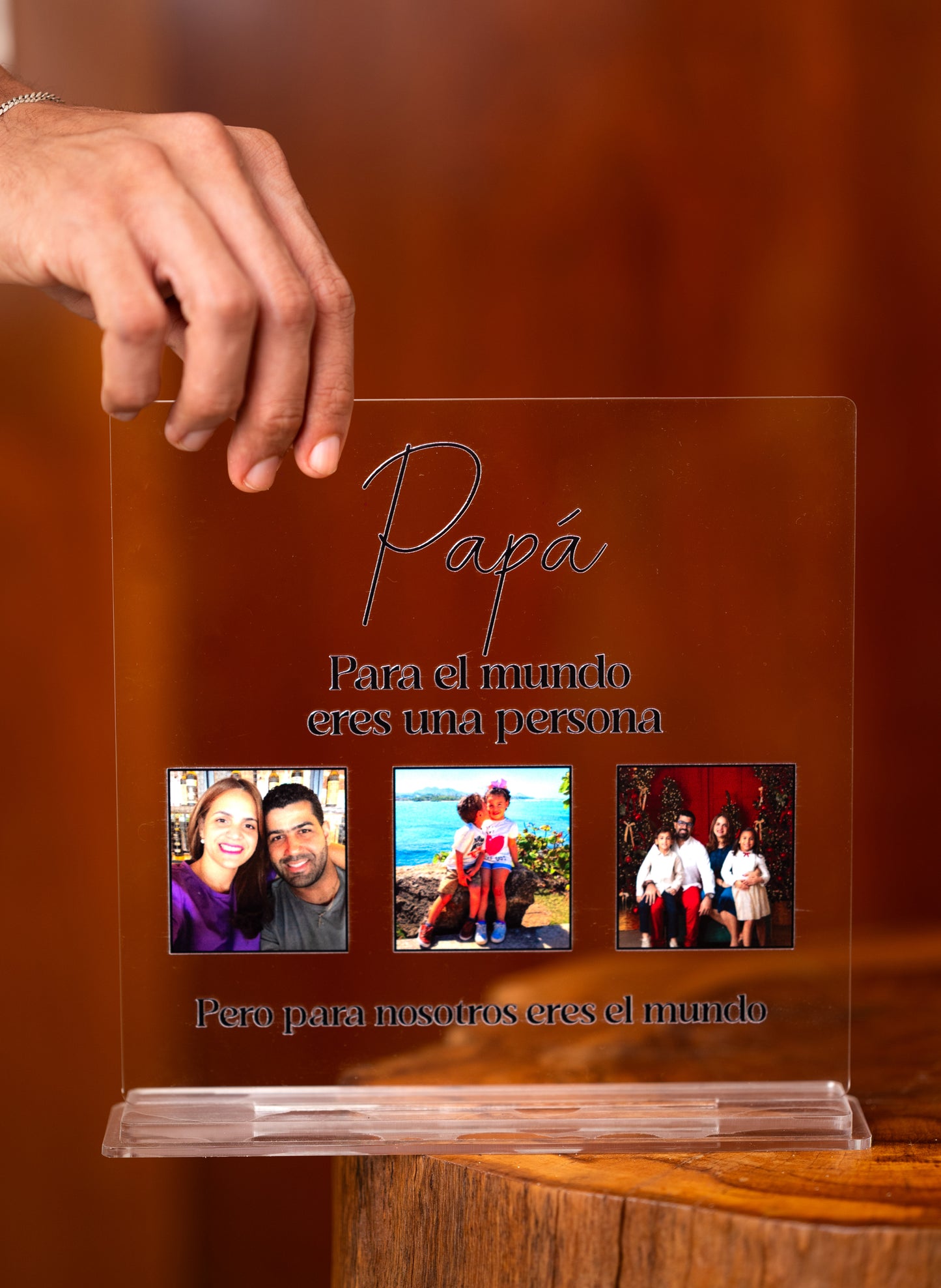 Retrato en acrilico impreso en UV personalizado para papá