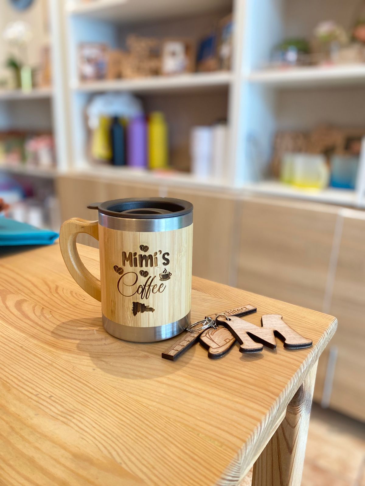 Taza termica de madera personalizada