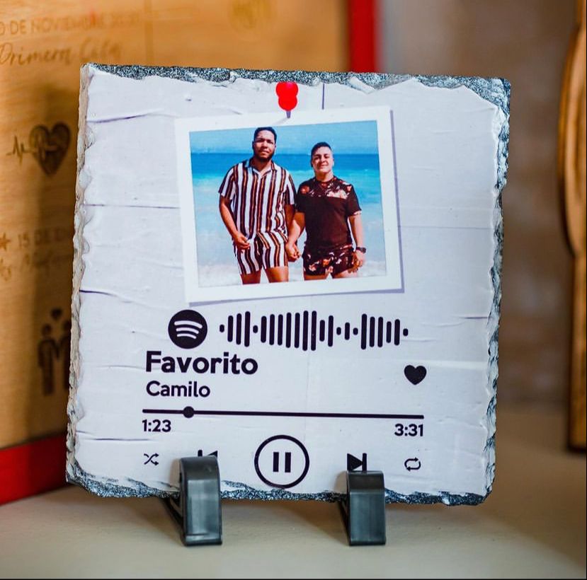 Piedra cuadrada con foto personalizada