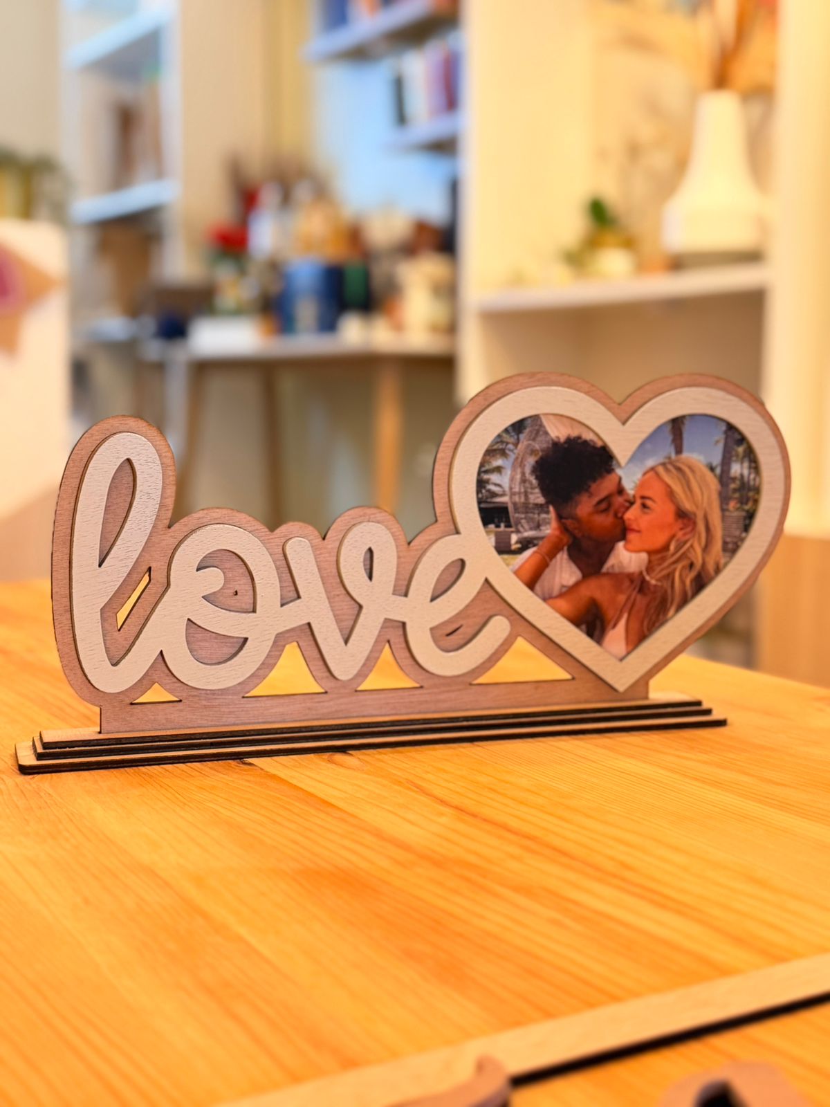 Retrato LOVE en madera con foto personalizado