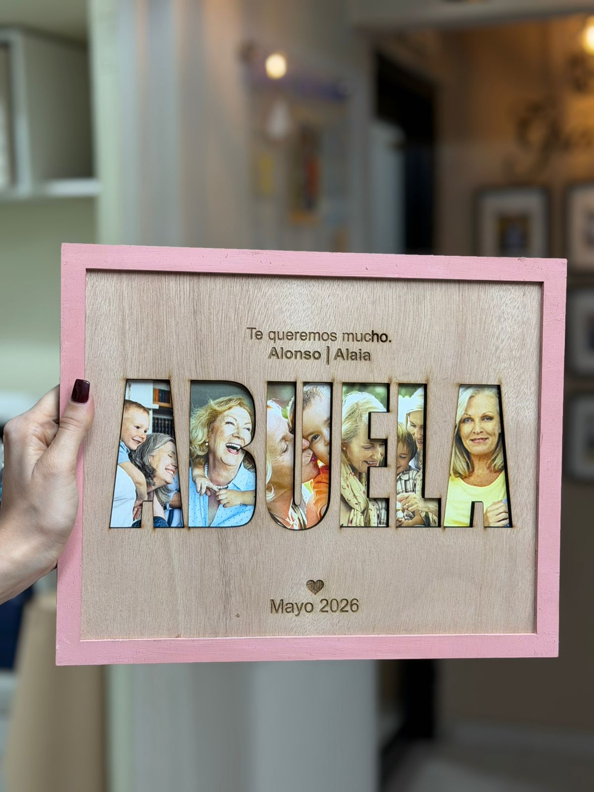 Cuadro para Abuela personalizado con fotos y mensaje