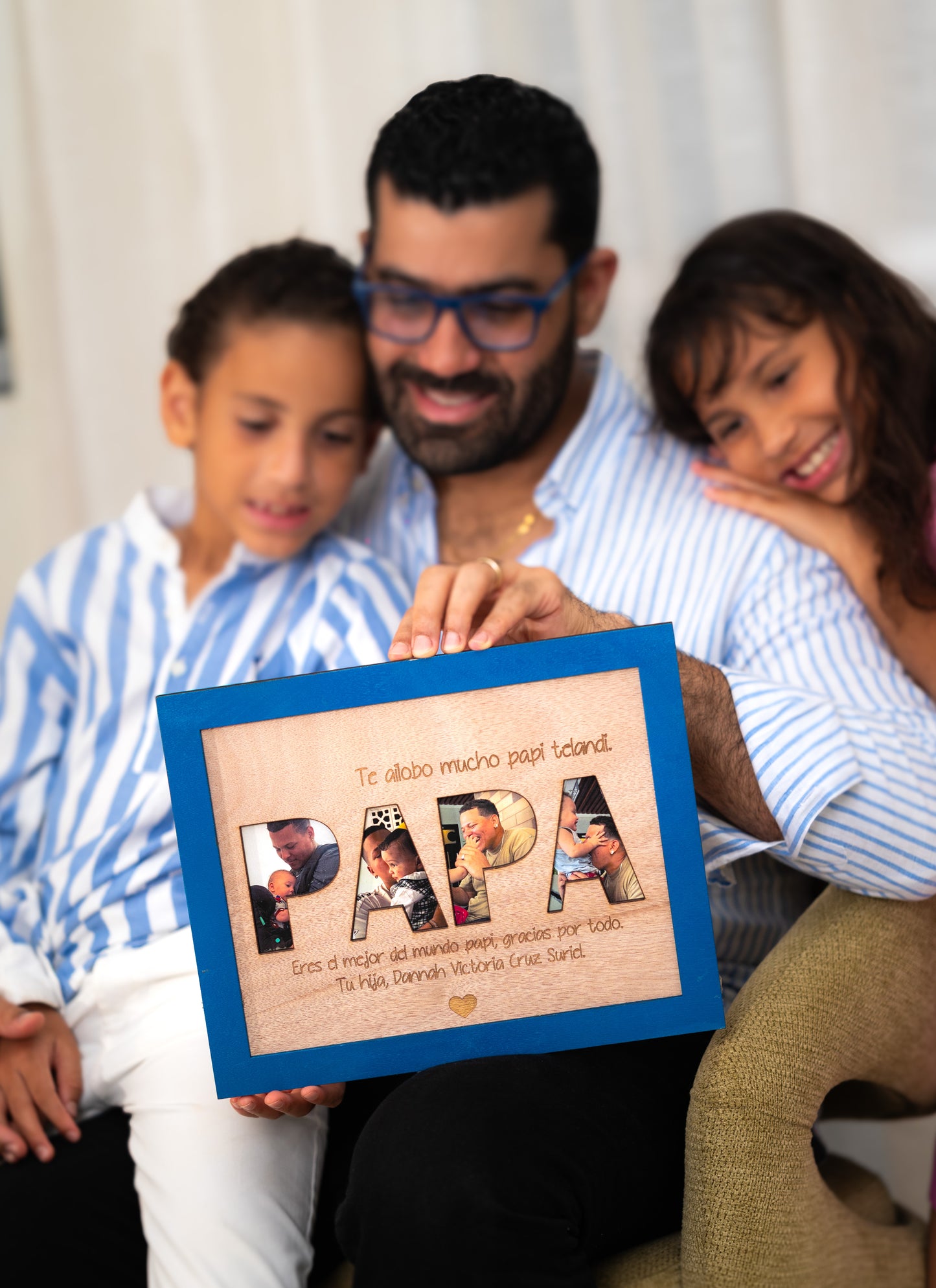 Cuadro de PAPÁ con fotos y mensaje