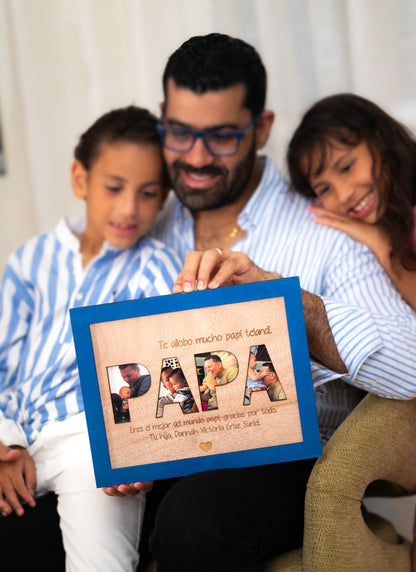 Cuadro de PAPÁ con fotos y mensaje