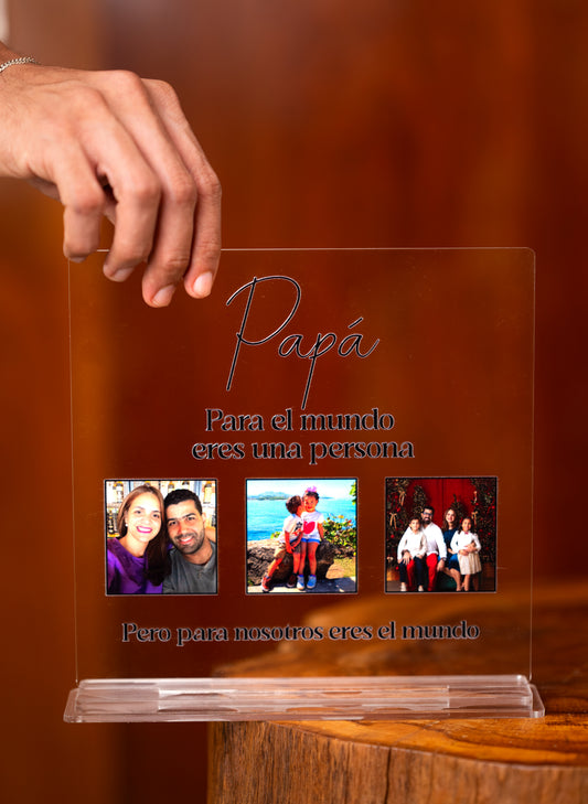 Retrato en acrilico impreso en UV personalizado para papá