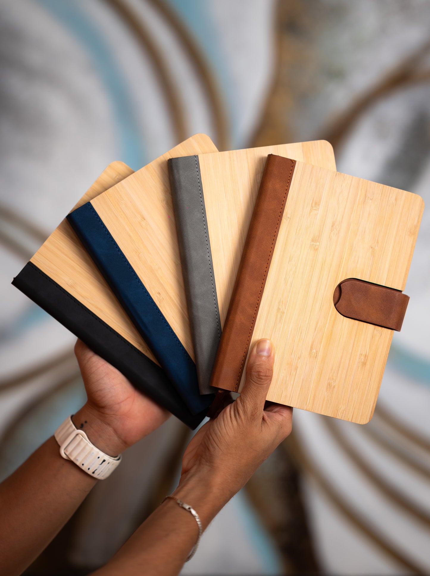 Libretas en bambu y piel personalizadas