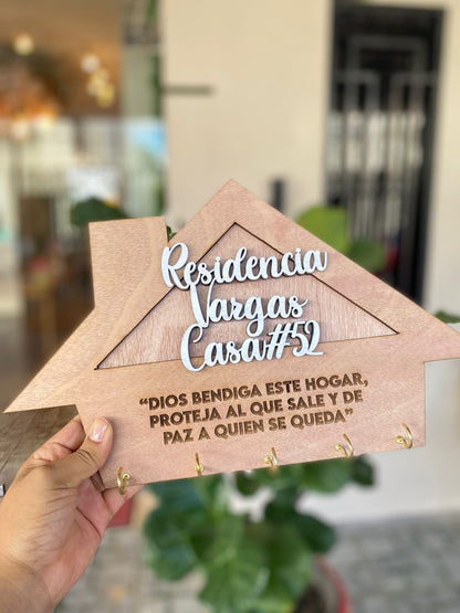 Porta llaves en madera personalizado