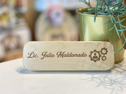 Estuche de madera con lapicero personalizado
