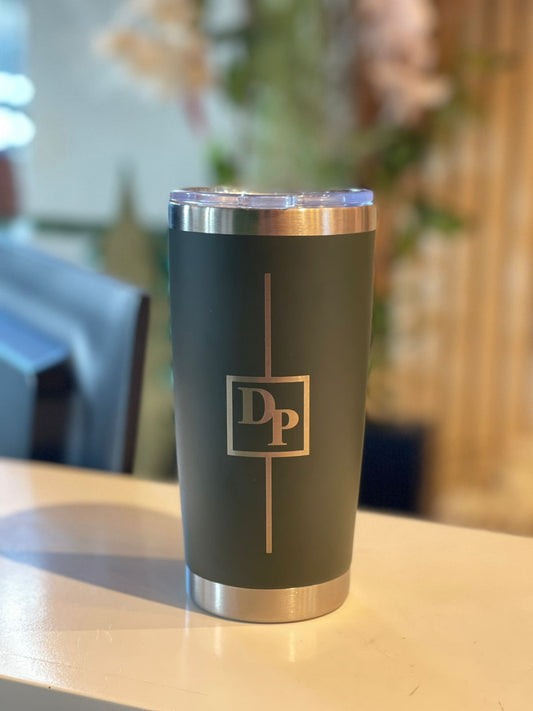 Car tumbler verde militar grabado personalizado