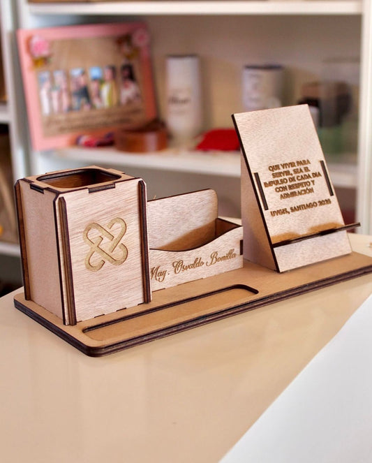 Set de escritorio en madera personalizado