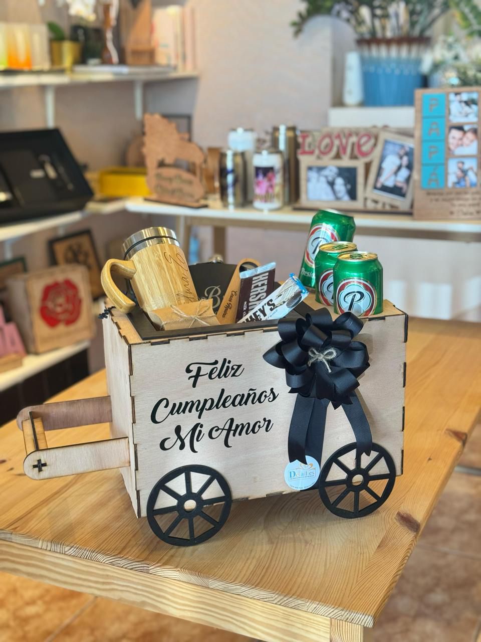 Combo en madera de cerveza