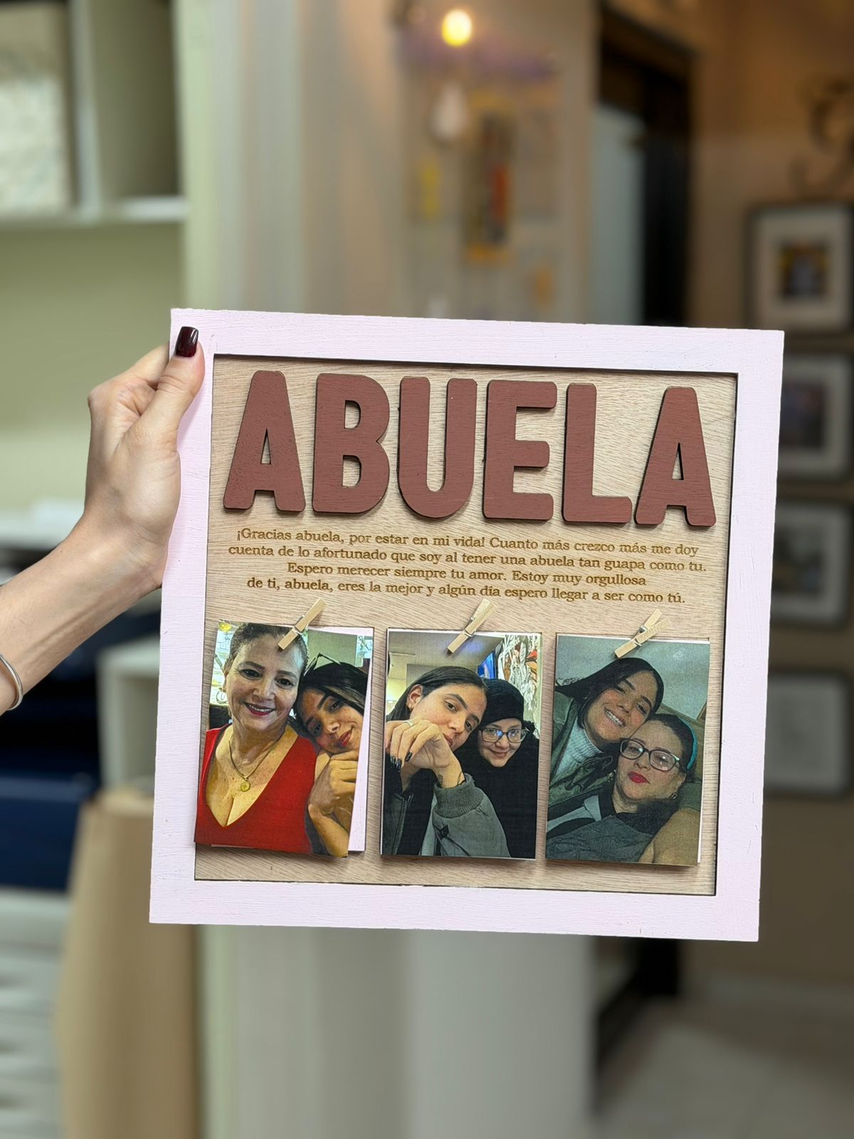 Cuadro abuela personalizado con fotos y mensaje personalizado