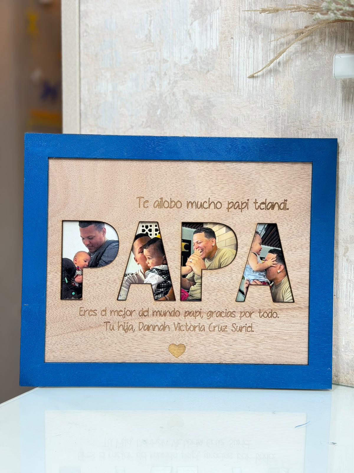 Cuadro de PAPÁ con fotos y mensaje
