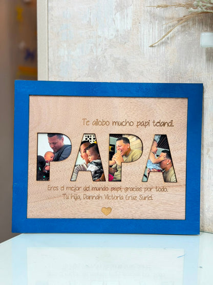 Cuadro de PAPÁ con fotos y mensaje
