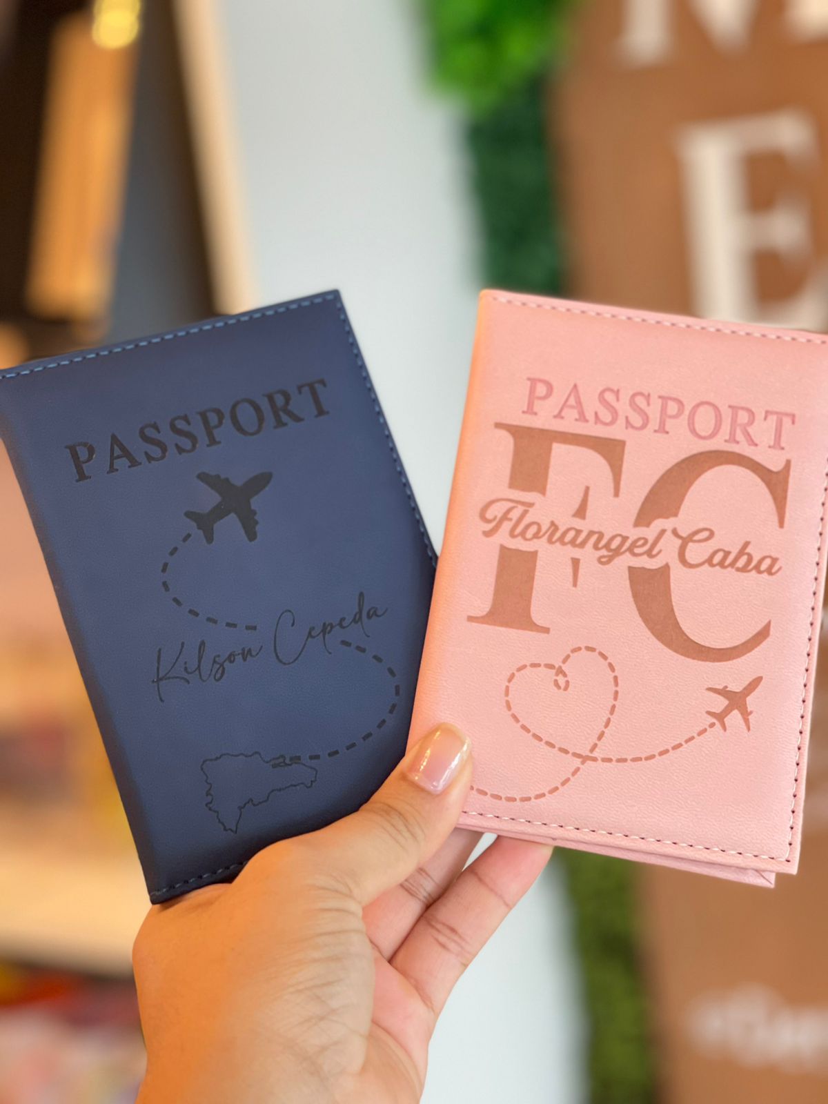 Porta pasaporte sencillo personalizado