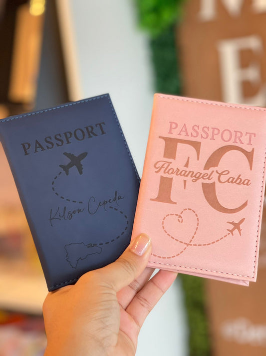 Porta pasaporte sencillo personalizado