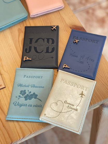 Porta pasaporte sencillo personalizado