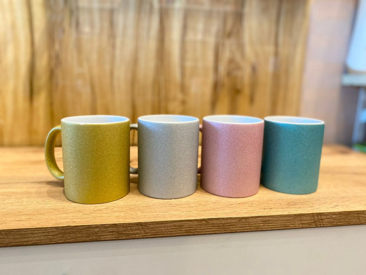 Taza con glitter personalizada