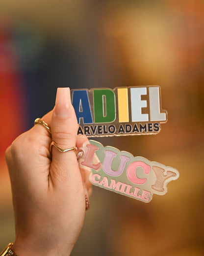 Tags para mochila personalizado en UV